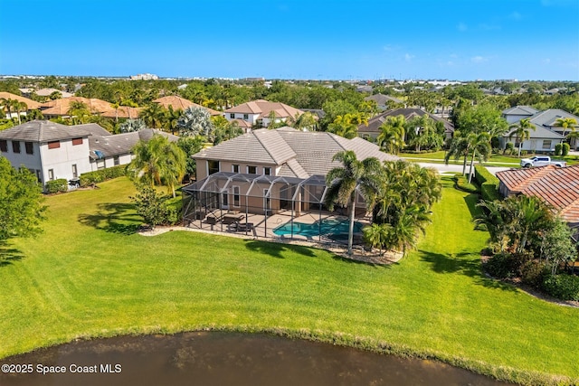 aerial view featuring a residential view