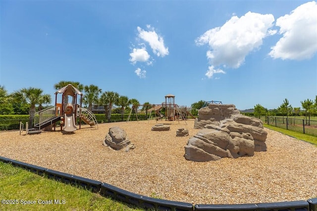 community play area with fence