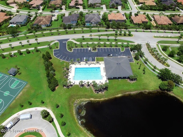 drone / aerial view with a residential view
