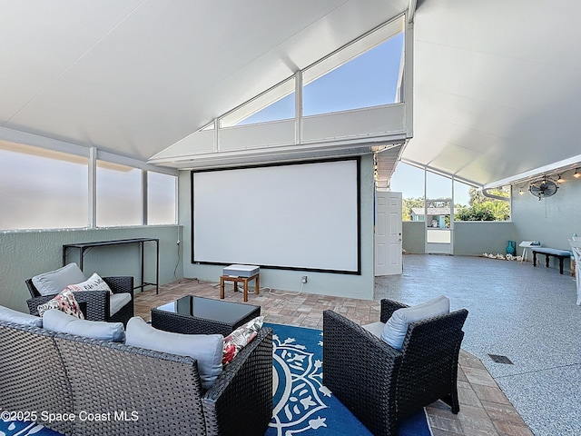 125 Terry St, Indian Harbour Beach, FL 32937 - home theater room with visible vents and high vaulted ceiling