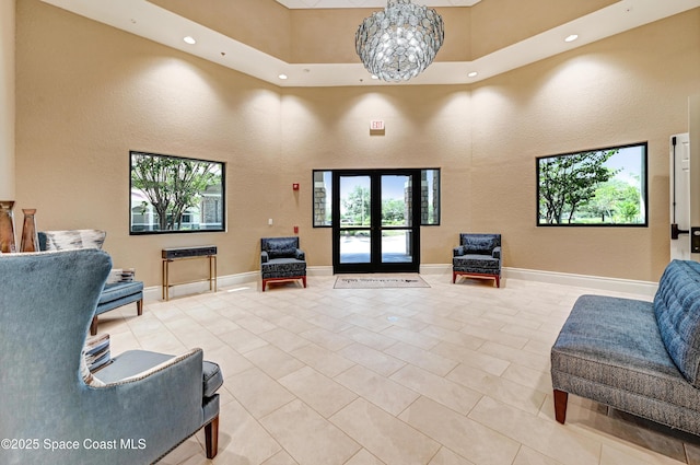 3156 Quint Dr, Melbourne, FL 32940 - community lobby featuring recessed lighting, a high ceiling, and a textured wall