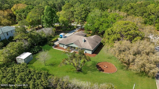 5395 Amy Way, Mims, FL 32754 - birds eye view of property featuring a forest view