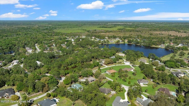 5395 Amy Way, Mims, FL 32754 - bird's eye view featuring a wooded view and a water view