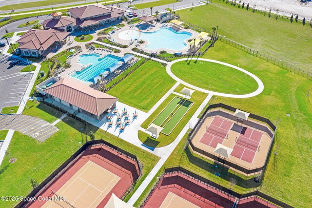 birds eye view of property