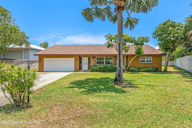 36 Mohican Way, Melbourne Beach, FL 32951 - single story home with an attached garage, concrete driveway, and stucco siding