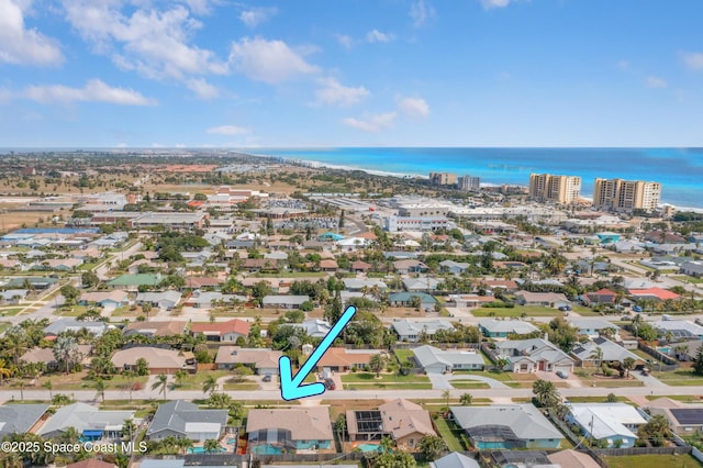 265 Sheridan Ave, Satellite Beach, FL 32937 - drone / aerial view with a water view and a residential view