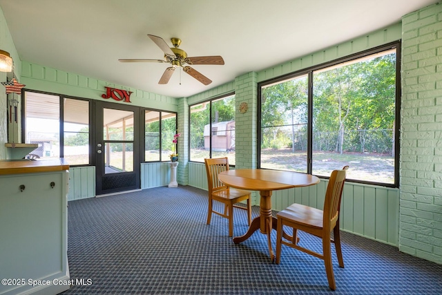 2102 E Parkton Dr, Deltona, FL 32725 - sunroom featuring ceiling fan and plenty of natural light