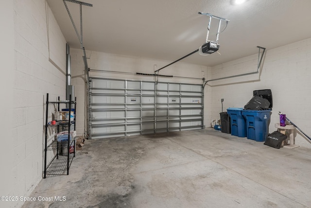830 Remington Green Dr SE, Palm Bay, FL 32909 - garage featuring a garage door opener and concrete block wall