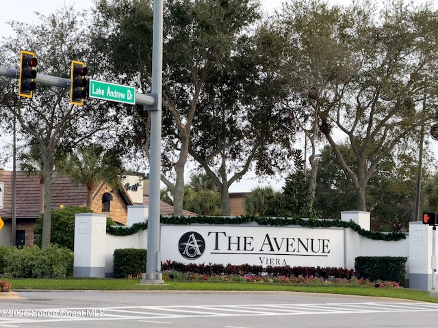 view of community sign