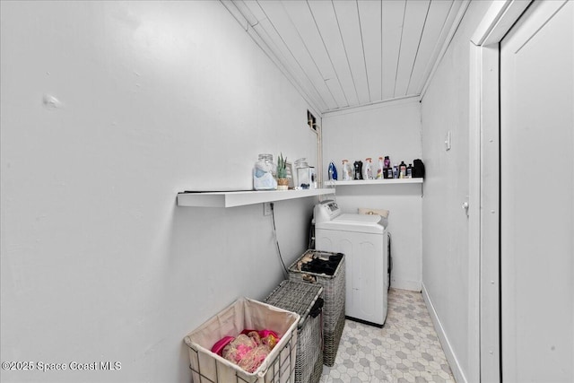 216 Cynthia Ln, Indian Harbour Beach, FL 32937 - washroom with laundry area and washer / dryer