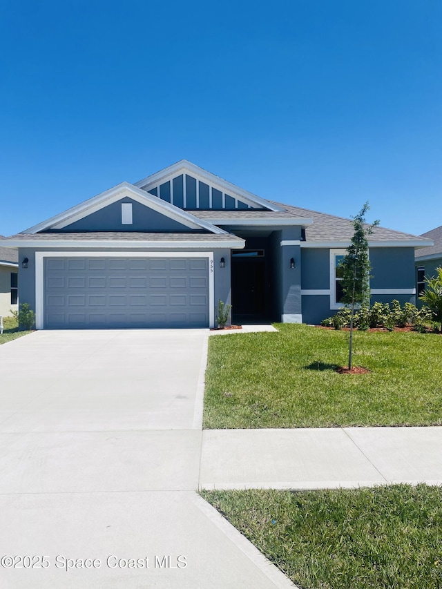 1128 Soleway Ave, Palm Bay, FL 32907 - ranch-style house with an attached garage, driveway, and stucco siding