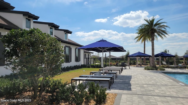 exterior space with a patio and a swimming pool