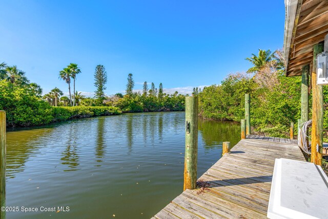 450 Ross Ave, Melbourne Beach, FL 32951 - view of dock with a water view