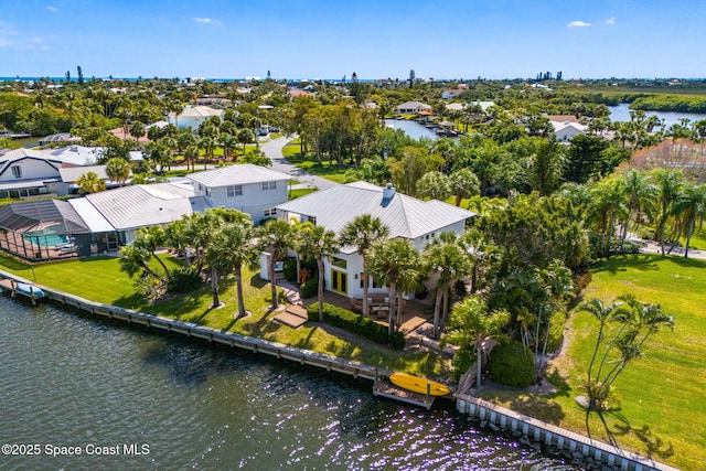 450 Ross Ave, Melbourne Beach, FL 32951 - aerial view with a water view and a residential view