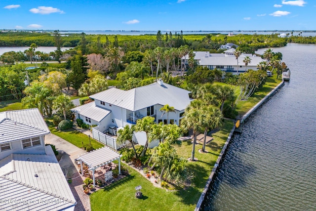 450 Ross Ave, Melbourne Beach, FL 32951 - birds eye view of property featuring a water view