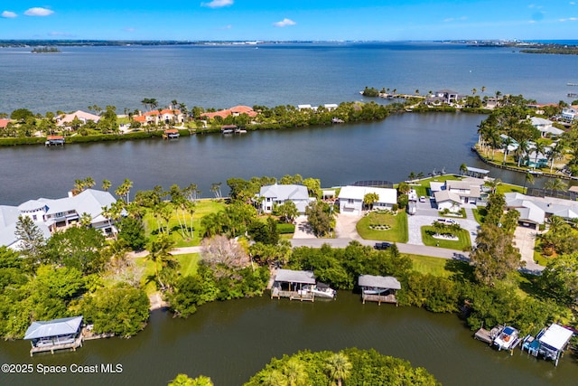 450 Ross Ave, Melbourne Beach, FL 32951 - bird's eye view featuring a water view and a residential view
