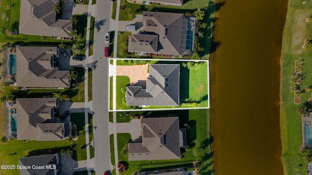drone / aerial view with a residential view