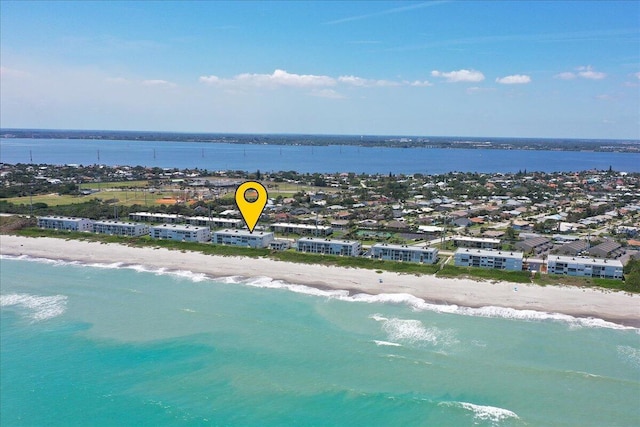 2101 Atlantic St Unit 531, Melbourne Beach, FL 32951 - birds eye view of property featuring a view of the beach and a water view