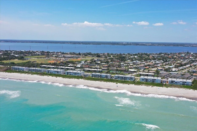 2101 Atlantic St Unit 531, Melbourne Beach, FL 32951 - drone / aerial view featuring a view of the beach and a water view