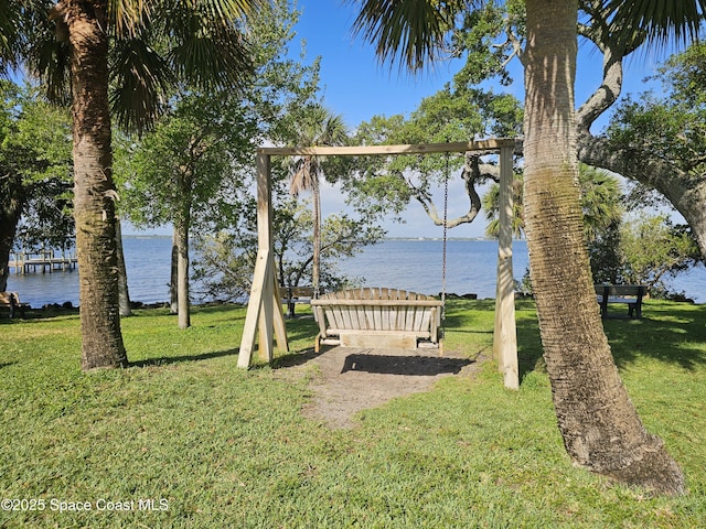 1700 Atlantic St Unit 12, Melbourne Beach, FL 32951 - view of yard with a water view
