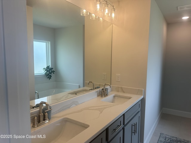1136 Kylar Dr, Palm Bay, FL 32907 - full bathroom featuring baseboards, a sink, and visible vents