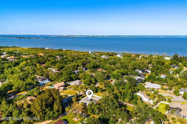 1475 S Oaks Dr, Merritt Island, FL 32952 - birds eye view of property featuring a water view