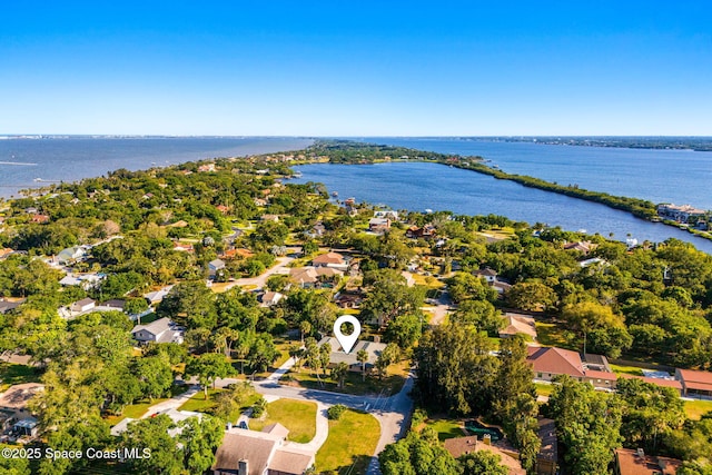 1475 S Oaks Dr, Merritt Island, FL 32952 - aerial view featuring a residential view and a water view