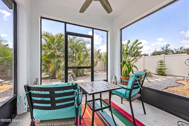 413 Catfish Pl, Cocoa, FL 32927 - sunroom / solarium featuring ceiling fan