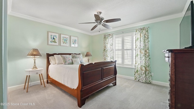 235 Northgrove Dr, Merritt Island, FL 32953 - carpeted bedroom with baseboards, ornamental molding, and ceiling fan