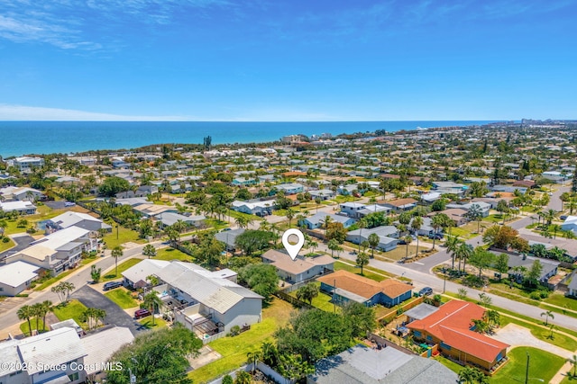 170 Maple Dr, Satellite Beach, FL 32937 - drone / aerial view featuring a residential view and a water view