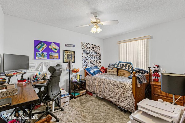 618 Americana Blvd NE, Palm Bay, FL 32907 - carpeted bedroom featuring a textured ceiling and a ceiling fan