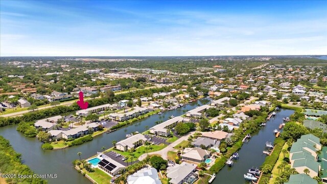 1845 Robalo Dr Unit 201D, Vero Beach, FL 32960 - birds eye view of property with a residential view and a water view
