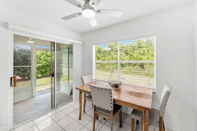 1157 Goldenrod Cir NE, Palm Bay, FL 32905 - dining area featuring light tile patterned floors and a ceiling fan