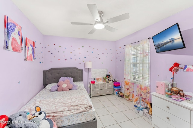 1157 Goldenrod Cir NE, Palm Bay, FL 32905 - bedroom with light tile patterned floors and ceiling fan