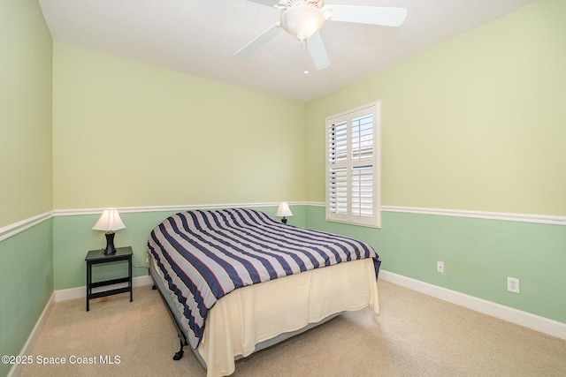 1472 Bent Palm Dr, Merritt Island, FL 32952 - bedroom with carpet, baseboards, and a ceiling fan