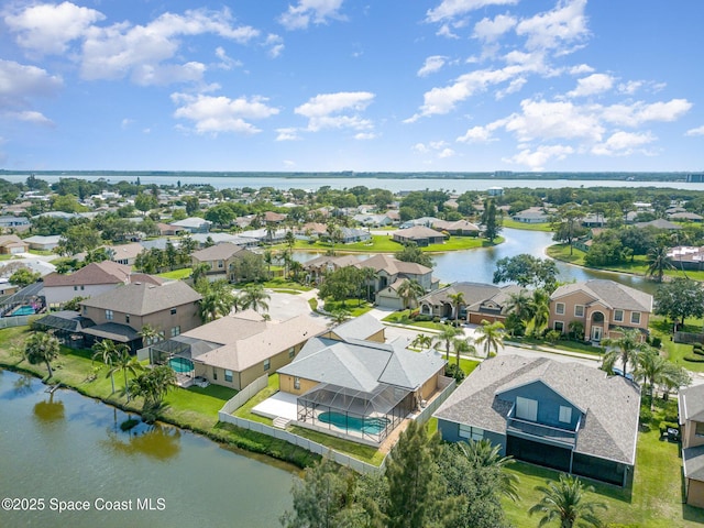 1472 Bent Palm Dr, Merritt Island, FL 32952 - aerial perspective of suburban area featuring a nearby body of water