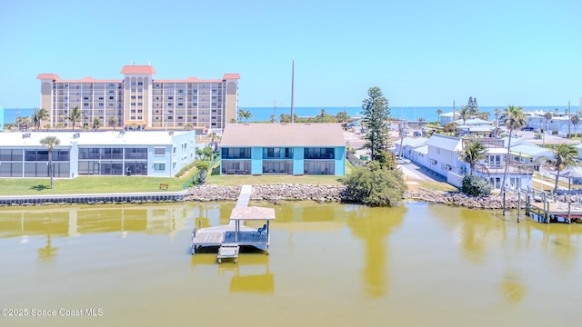 water view featuring a boat dock