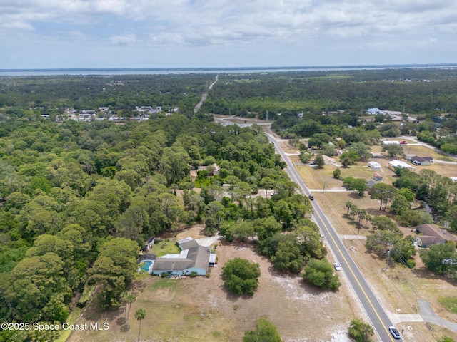 bird's eye view with a forest view