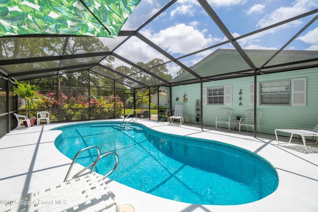 outdoor pool featuring a patio