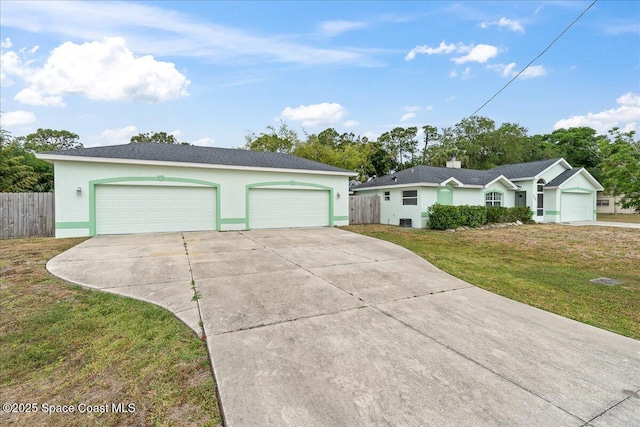 6280 Golfview Ave, Cocoa, FL 32927 - single story home with stucco siding, fence, driveway, and a front lawn