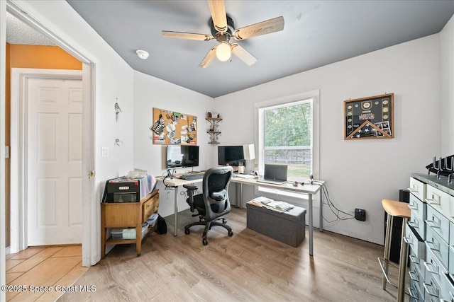 6280 Golfview Ave, Cocoa, FL 32927 - office with light wood-style floors and ceiling fan