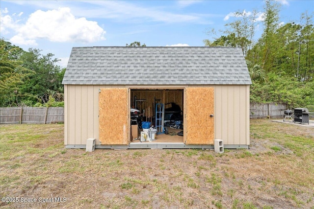 6280 Golfview Ave, Cocoa, FL 32927 - view of shed with a fenced backyard