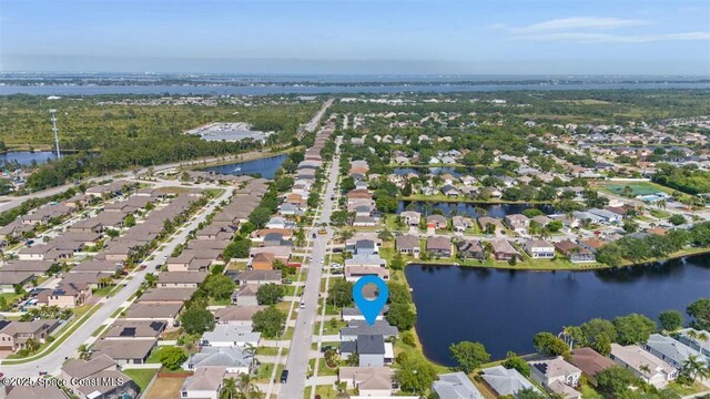 3871 La Flor Dr, Rockledge, FL 32955 - aerial view featuring a residential view and a water view
