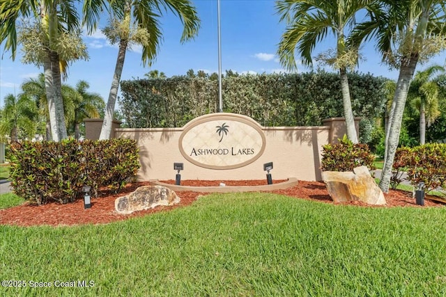 3871 La Flor Dr, Rockledge, FL 32955 - community / neighborhood sign featuring a lawn