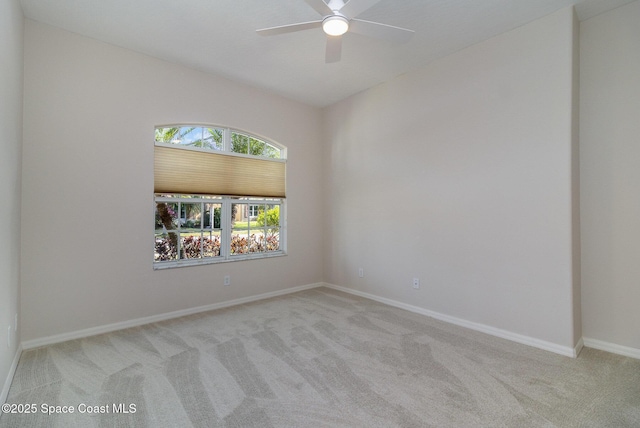 5334 Creekwood Dr, Melbourne, FL 32940 - unfurnished room featuring ceiling fan, baseboards, and carpet floors