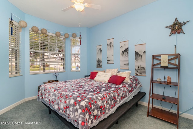 439 Gardendale Cir SE, Palm Bay, FL 32909 - carpeted bedroom featuring baseboards and a ceiling fan