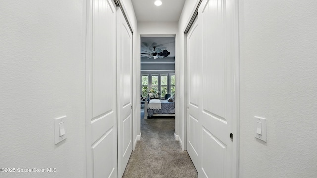 3630 Kite St, Titusville, FL 32796 - hall featuring carpet floors and recessed lighting