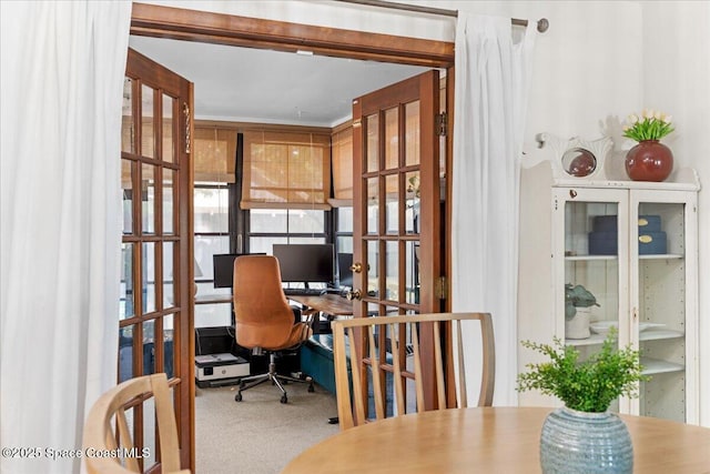 2873 Sanders Ct, Melbourne, FL 32935 - office featuring carpet flooring and french doors