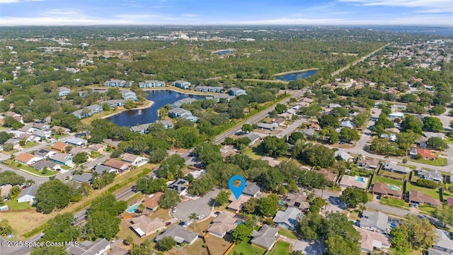 2873 Sanders Ct, Melbourne, FL 32935 - bird's eye view with a residential view and a water view