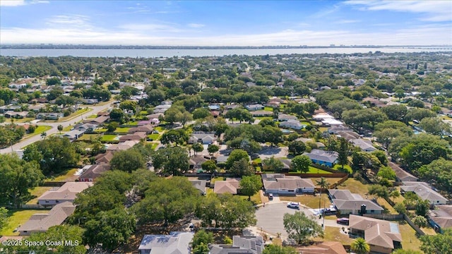 2873 Sanders Ct, Melbourne, FL 32935 - birds eye view of property featuring a water view and a residential view